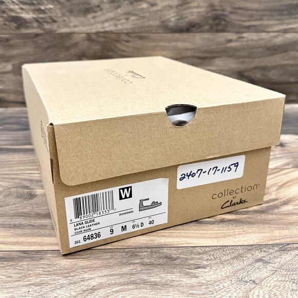 NIB Clarks Lana Glide 9M Ankle Strap Platform Comfort Sandals Black Leather - Picture 12 of 12